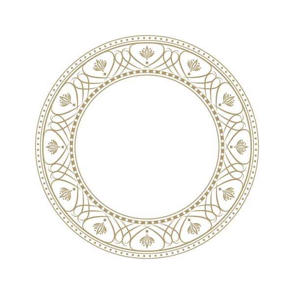 Decoratieve Ronde Frame Voor Design Met Abstract Floral Patroon Cirkelframe — Stockvector