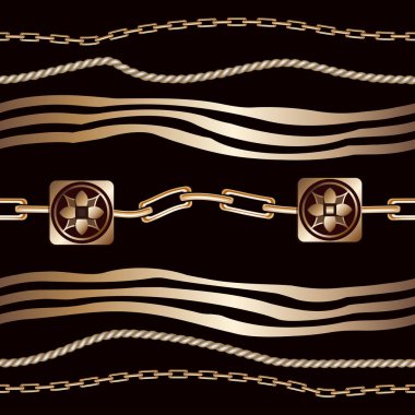 Kemer ve zinciri. Dikişsiz desen zinciri ve örgü kumaş tasarımı, ambalaj, kağıt vektör vb.