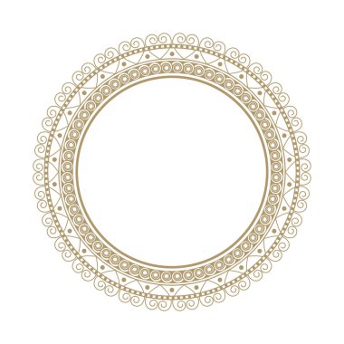 Dekoratif yuvarlak çerçeve çiçek süsleme ile tasarımı için. Daire kare. Bir şablon baskı kartpostallar, davetiyeler, kitaplar, tekstil, gravür, ahşap mobilyalar, sıcak dövme. Vektör.