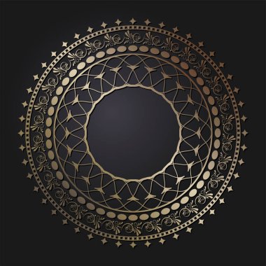 Dekoratif yuvarlak çerçeve çiçek süsleme ile tasarımı için. Daire kare. Bir şablon baskı kartpostallar, davetiyeler, kitaplar, tekstil, gravür, ahşap mobilyalar, sıcak dövme. Vektör.