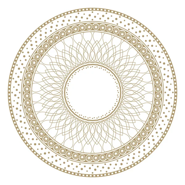Moldura Redonda Decorativa Para Design Com Ornamento Floral Moldura Circular — Vetor de Stock