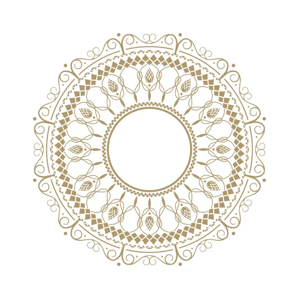 Bingkai Bulat Dekoratif Untuk Desain Dengan Ornamen Bunga Lingkaran Frame - Stok Vektor
