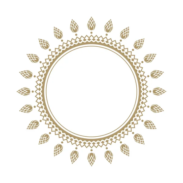 Decorative Frame Design Floral Ornament Circle Frame Template Printing Postcards — Stock Vector