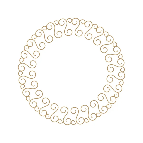 装饰开放圆形框架与黄金抽象图案的黑色背景 圆形装饰品 一个优雅的设计元素 — 图库矢量图片