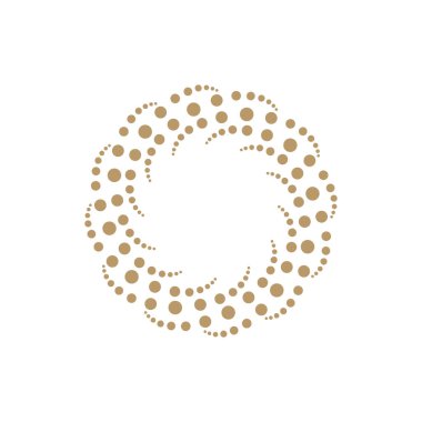 Dekoratif açılış çerçevesi, siyah arkaplanda altın soyut desenli. Dairesel süs. Tasarım için zarif bir unsur. Vektör.