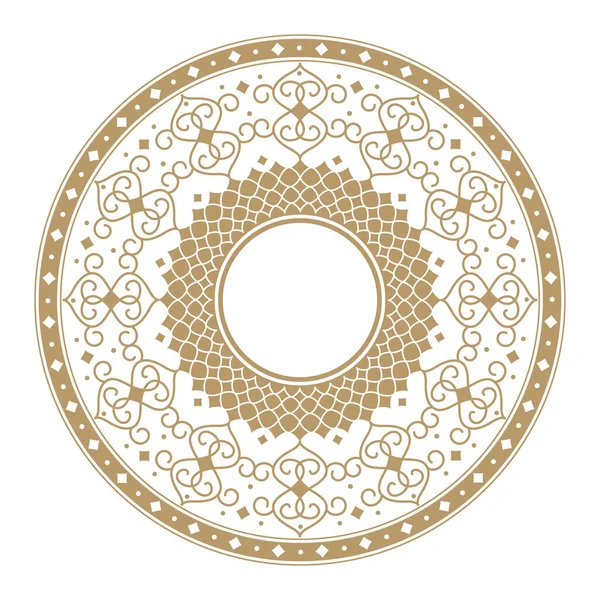 Διακοσμητικό Ανοιχτό Στρογγυλό Πλαίσιο Χρυσό Αφηρημένο Σχέδιο Μαύρο Φόντο Κυκλικό — Διανυσματικό Αρχείο