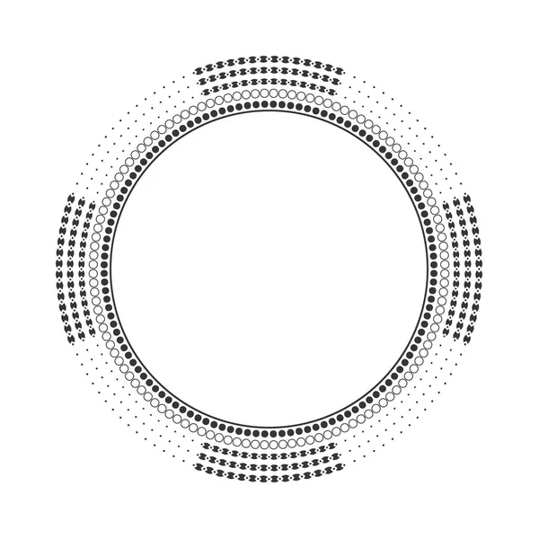 ブラックを基調にゴールド抽象的なパターンで装飾的なオープンワークラウンドフレーム 円形の飾り デザインのためのエレガントな要素 ベクトル — ストックベクタ