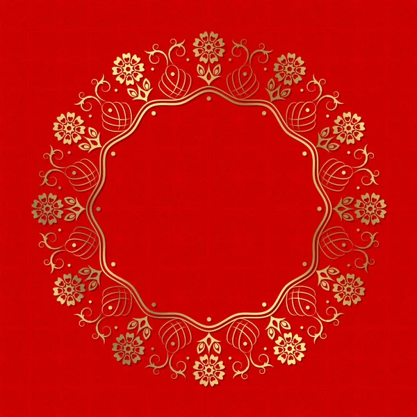 Marco Redondo Decorativo Para Diseño Con Ornamento Chino Marco Circular — Archivo Imágenes Vectoriales