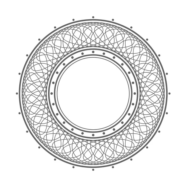 Decoratieve Opengewerkte Ronde Lijst Met Goud Abstract Patroon Zwarte Achtergrond — Stockvector