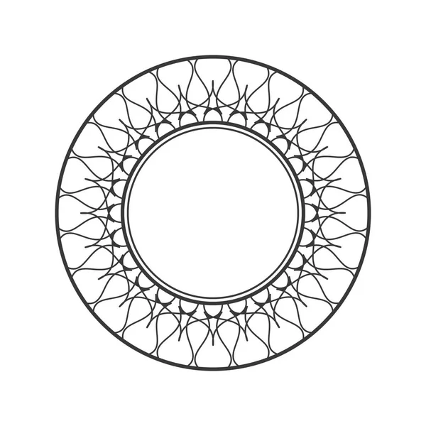 装饰开放圆形框架与黄金抽象图案的黑色背景 圆形装饰品 一个优雅的设计元素 Vector — 图库矢量图片