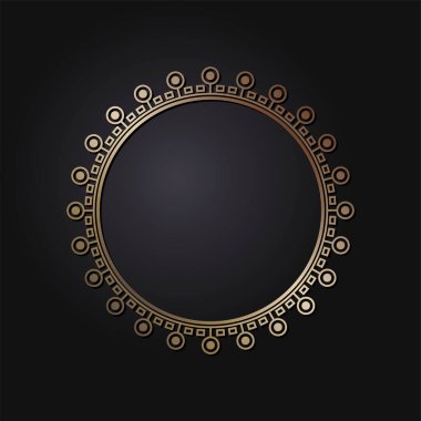Çin aksesuarlarıyla dekoratif yuvarlak çerçeve. Çember çerçeve. Baskı kartları, davetiyeler, kitaplar, tekstil, gravür, ahşap mobilya, sahtecilik için şablon. Vektör.