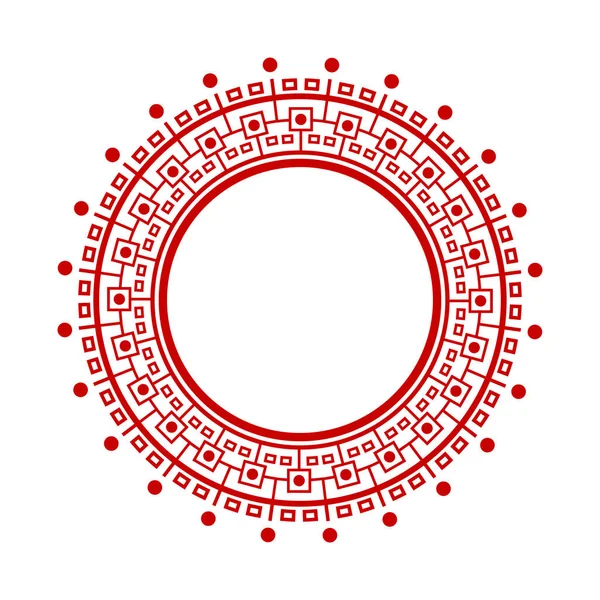 Marco Redondo Decorativo Para Diseño Con Ornamento Chino Marco Circular — Vector de stock