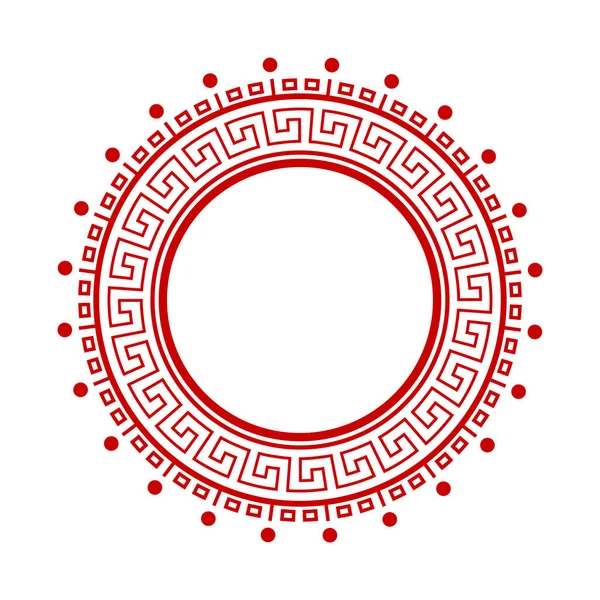 Декоративная Круглая Рамка Дизайна Китайским Орнаментом Круговая Рамка Шаблон Печати — стоковый вектор