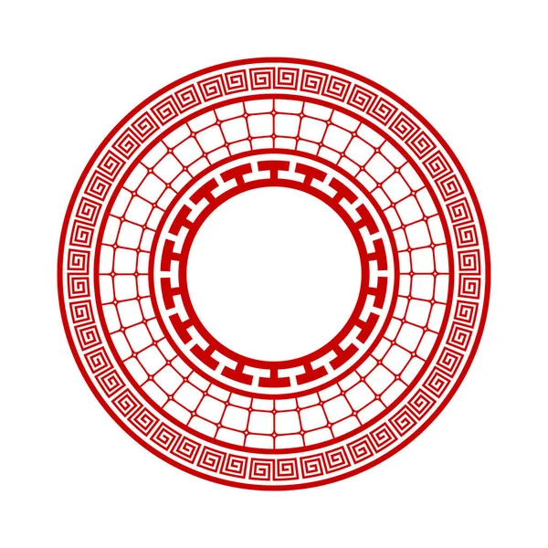 Dekoracyjna Okrągła Rama Projektowania Chińskim Zdobieniem Krąg Szablon Drukowania Kart — Wektor stockowy