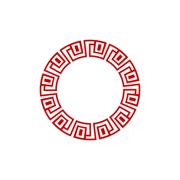 Marco Redondo Decorativo Para Diseño Con Ornamento Chino Marco Circular — Vector de stock