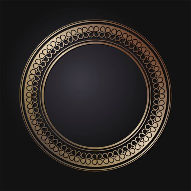 Soyut desenli 46-15-renk-dairesel desenli dekoratif yuvarlak tasarım çerçevesi. Dairesel bir çerçeve. Baskı kartları, davetiyeler, kitaplar, tekstil, gravür, ahşap mobilyalar, sahtecilik için şablonlar. Vektör