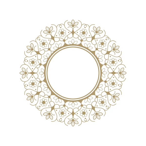Dekorativer Runder Gestaltungsrahmen Mit Abstrakten Blumenmustern Ein Kreisförmiger Rahmen Druckvorlagen — Stockvektor