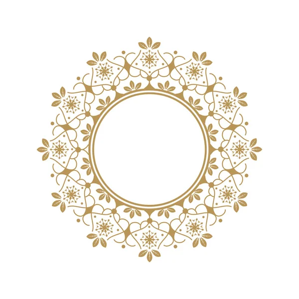 Dekorativer Runder Gestaltungsrahmen Mit Abstrakten Blumenmustern Ein Kreisförmiger Rahmen Druckvorlagen — Stockvektor
