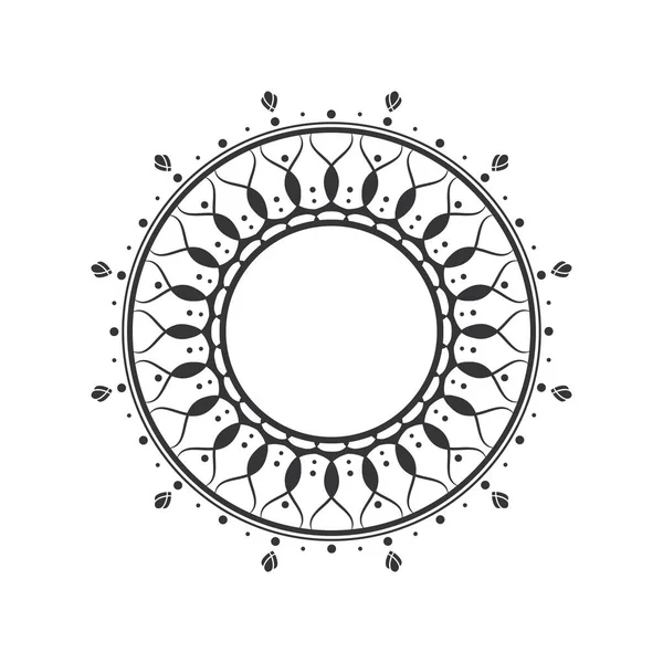 Cadre Rond Décoratif Avec Ornement Floral Abstrait Cadre Circulaire Elément — Image vectorielle
