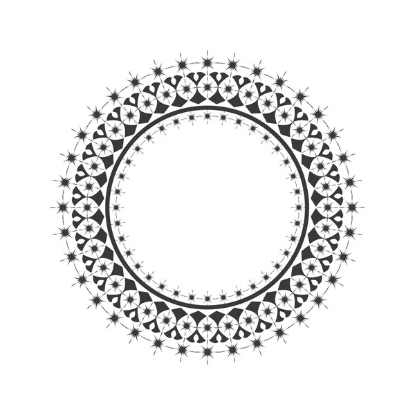 装饰圆形框架与抽象的花卉装饰 圆形框架 精巧的设计元素 — 图库矢量图片