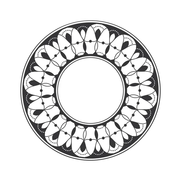 Decoratieve Ronde Frame Met Abstracte Bloemen Ornament Rond Frame Elegant — Stockvector