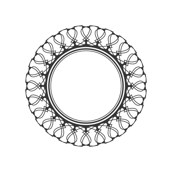 Dekorativer Runder Rahmen Mit Abstrakten Floralen Ornamenten Kreisrahmen Elegantes Element — Stockvektor