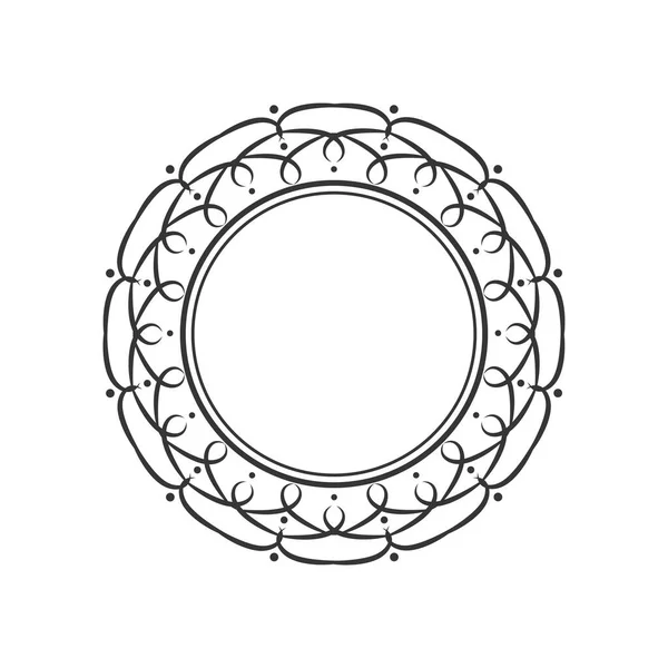 Cadre Rond Décoratif Avec Ornement Floral Abstrait Cadre Circulaire Elément — Image vectorielle