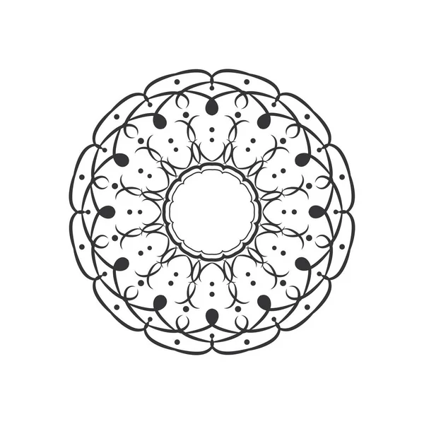 Cadre Rond Décoratif Avec Ornement Floral Abstrait Cadre Circulaire Elément — Image vectorielle