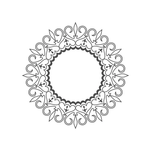 Cadru Rotund Decorativ Ornament Floral Abstract Cadru Circular Element Elegant — Vector de stoc