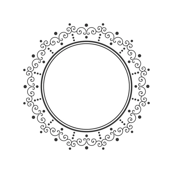 Decorative Frame Abstract Floral Ornament Circular Frame Elegant Element Design — Stock Vector