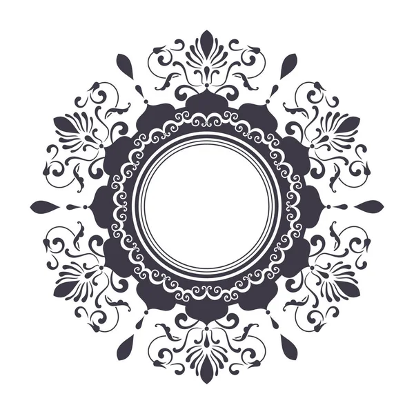 Decorative Frame Abstract Floral Ornament Circular Frame Elegant Element Design — Stock Vector