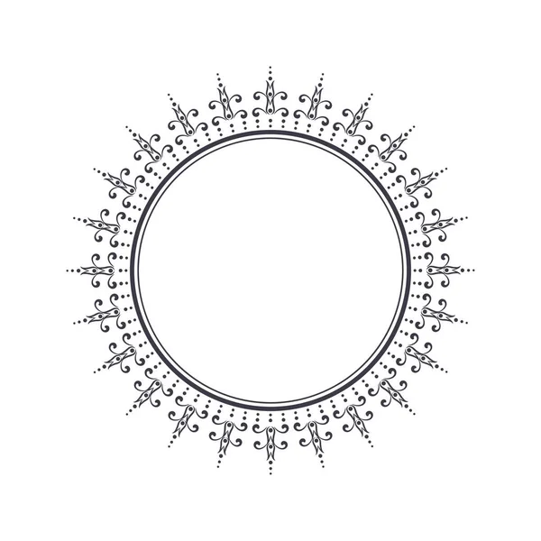 Moldura Redonda Decorativa Com Ornamento Floral Abstrato Moldura Circular Elemento —  Vetores de Stock