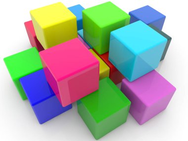 Arka planlar renkli küpleri üst üste