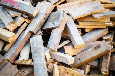 Yaz günü içinde odun yığını