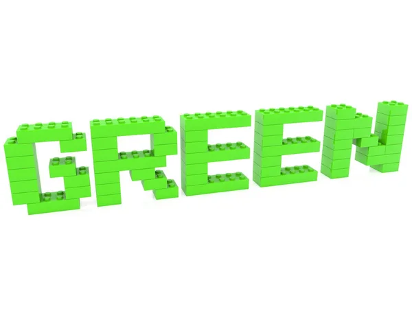 Grünes Konzept Aus Spielzeugsteinen — Stockfoto