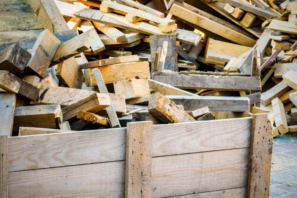 Firewood Wooden Container — Stock Photo, Image