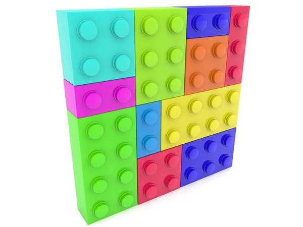 Vierkant Van Kleurrijke Speelgoed Bakstenen — Stockfoto