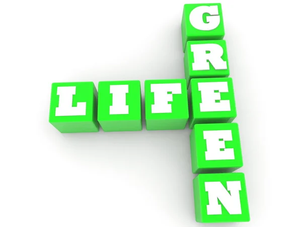 Life Green Concept Auf Grünen Würfeln — Stockfoto