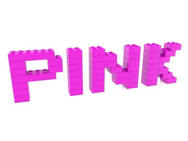 从玩具砖制作粉红色概念 — 图库照片