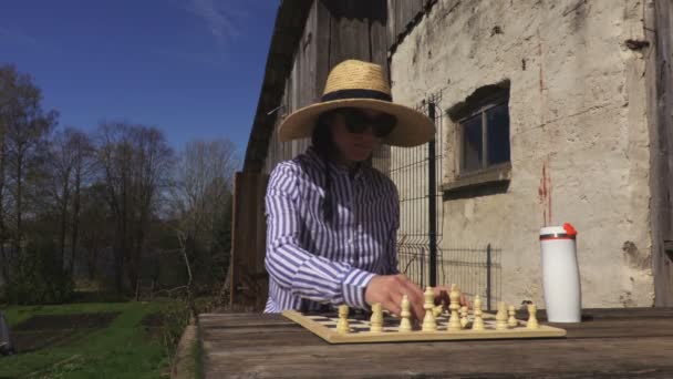 Femeia Juca Șah — Videoclip de stoc