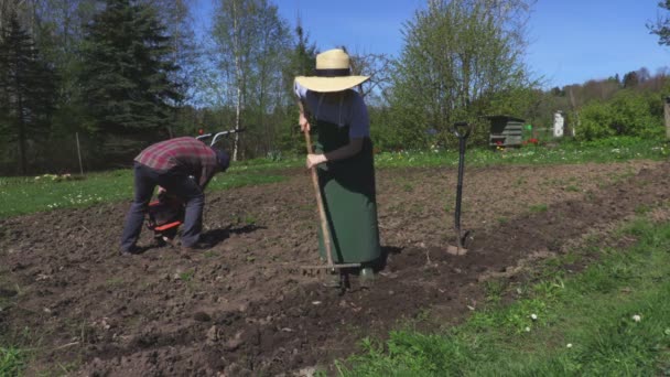 Jardineros Campo Verano — Vídeos de Stock