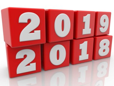 Yıl kavramı kırmızı küpleri değiştirme