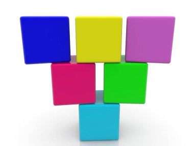 Beyaz renkli blokları Piramidi