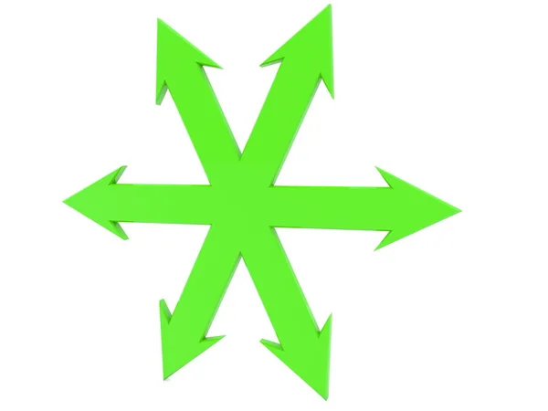 Green Arrows All Sides — Stock Photo, Image