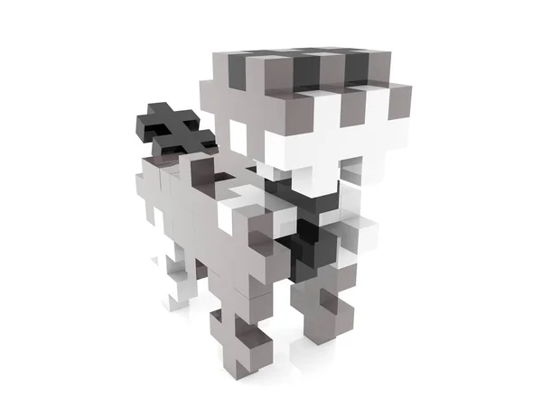 Puzzle Pes Šedé Bílé — Stock fotografie