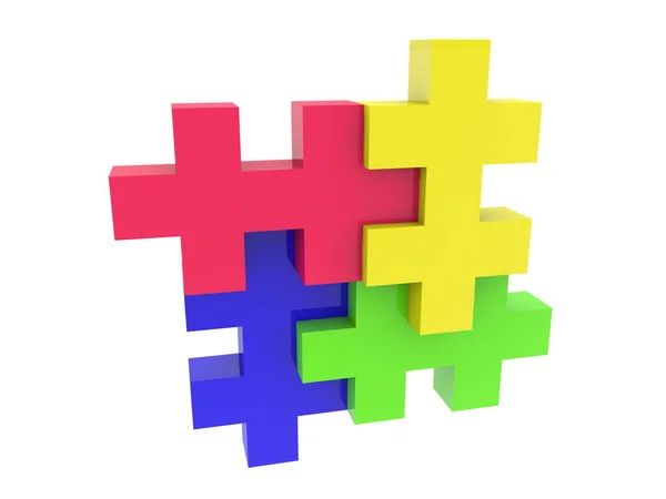 Puzzel Vier Kleuren — Stockfoto