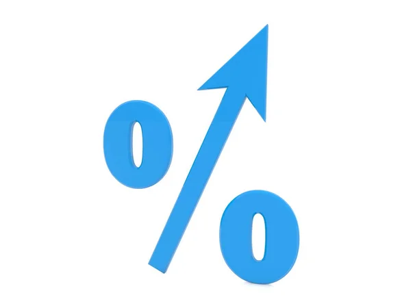 Percentuale Con Freccia Blu — Foto Stock
