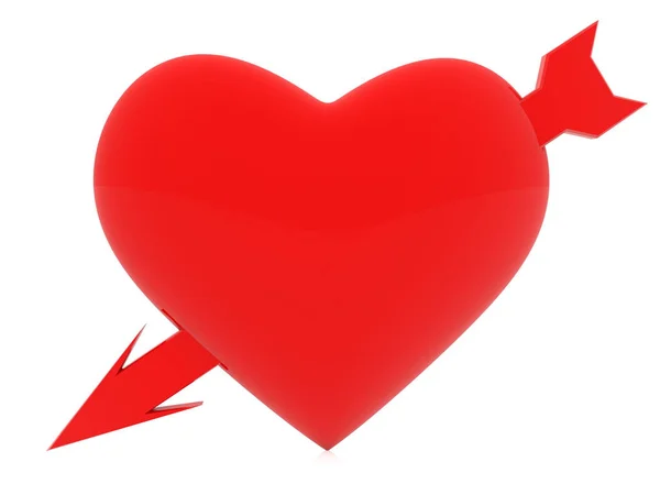 Coração Vermelho Com Uma Seta — Fotografia de Stock