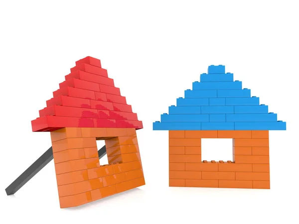 Spielzeugziegel Häuser Konzept — Stockfoto