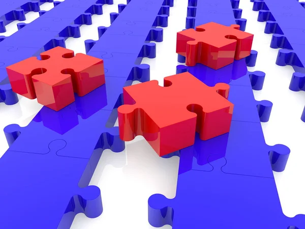 Beyaz üzerine kırmızı mavi bulmaca satırlarla